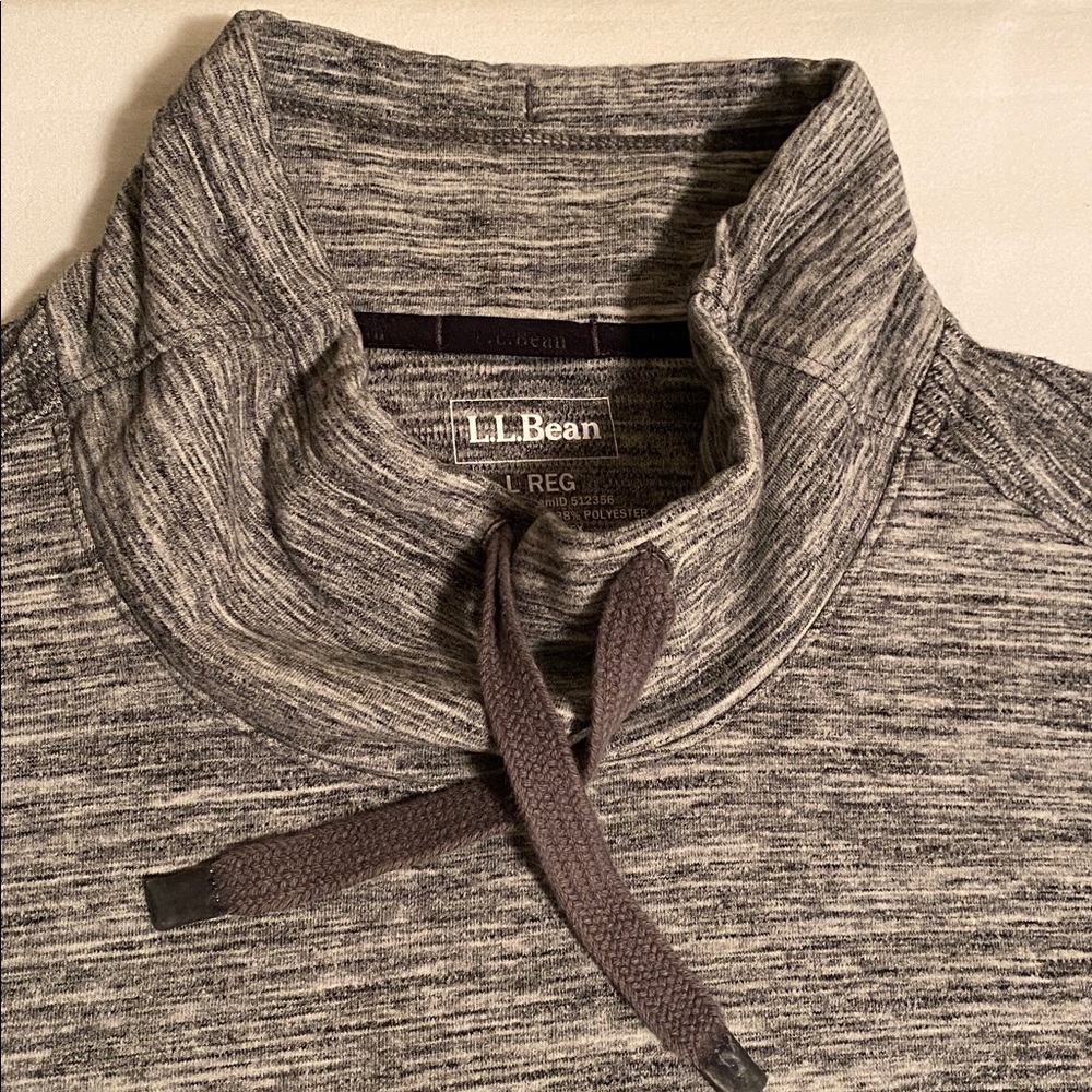 L.L. Bean Heathered Gray Cowl-Neck Pullover - Picture 6 of 15